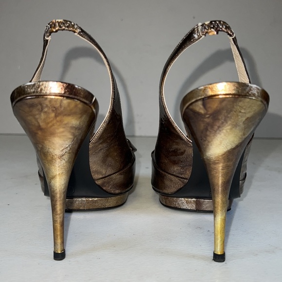 OSCAR DE LA RENTA HIGH HEEL SLINGBACK SANDALS - Picture 6 of 8